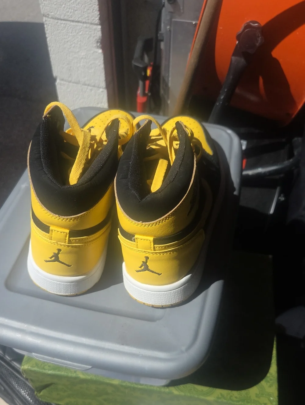Jordan Men's High-Top Sneakers in Black/Yellow
